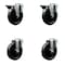 Service Caster 5'' Phenolic Wheel Swivel Bolt Hole Caster Set with 2 Posi Lock Brakes, 4PK SCC-BH20S514-PHR-PLB-2-S-2 - alternate 1